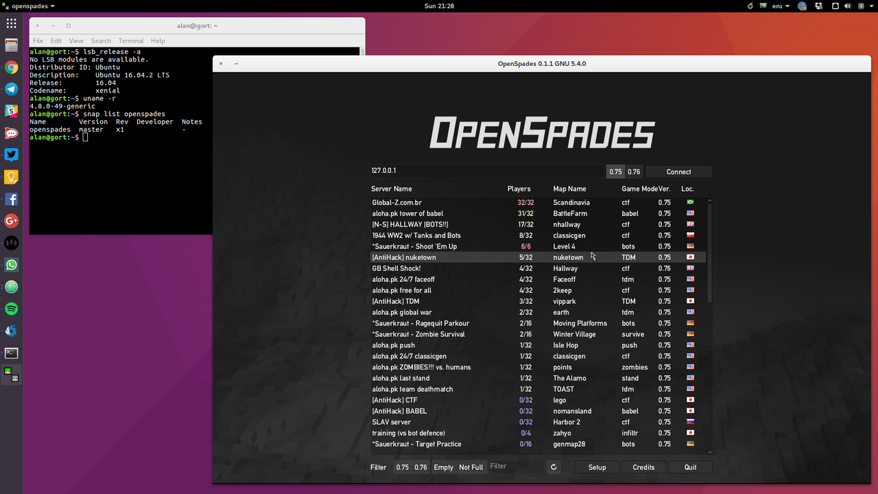 OpenSpades on Ubuntu