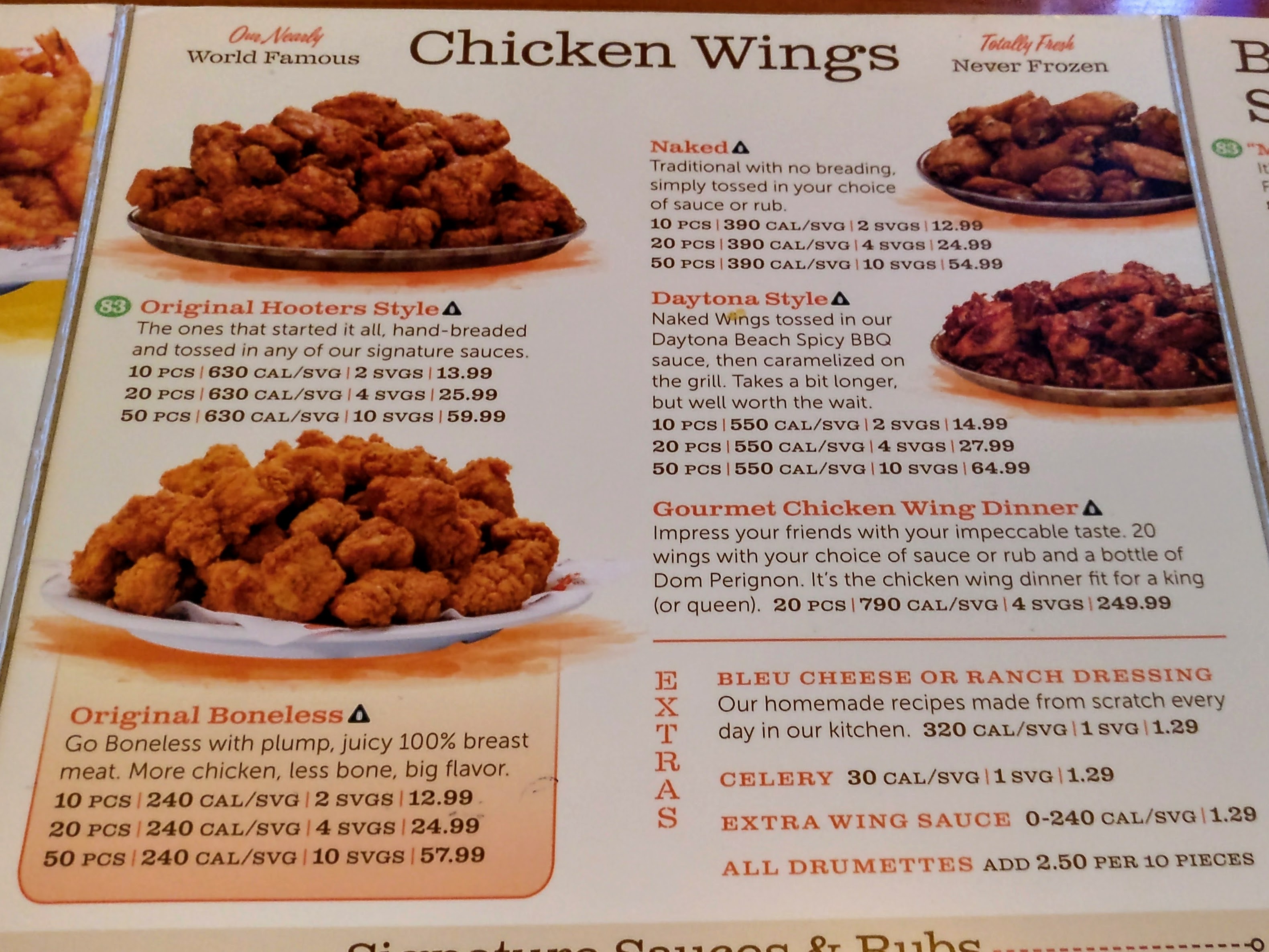 Chicken wings dinner menu new arrivals