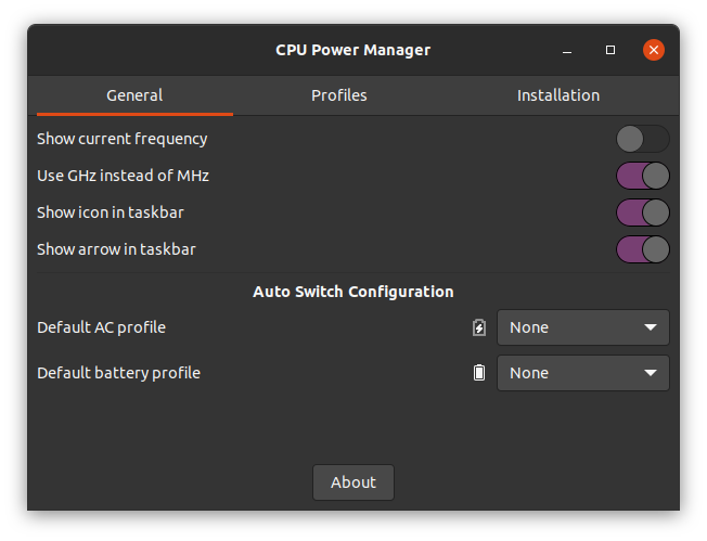 CPU Power Manager Settings