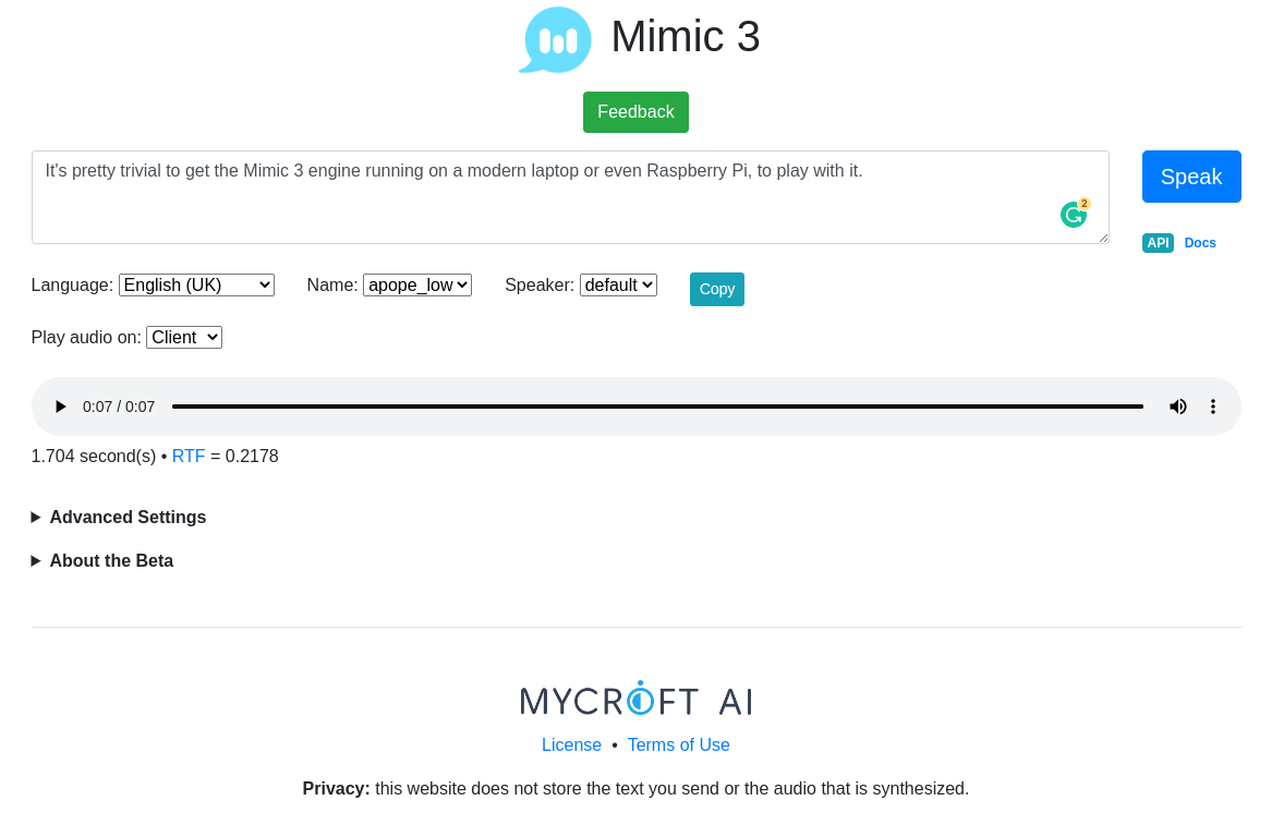Mimic 3 web UI