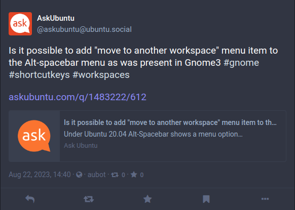 AskUbuntu Mastodon Post